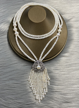 天然珍珠L.RUBY流苏手工编织女