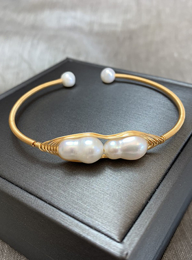 清仓处理天然异形珍珠复古风手链