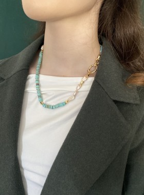 L.RUBY淡水异形珍珠拼接项链