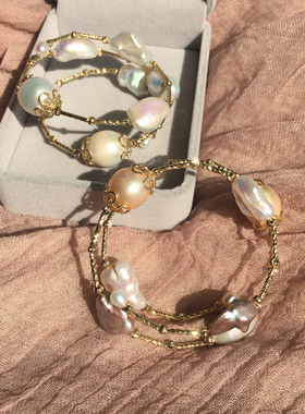 淡水珍珠l.ruby巴洛克风显手白