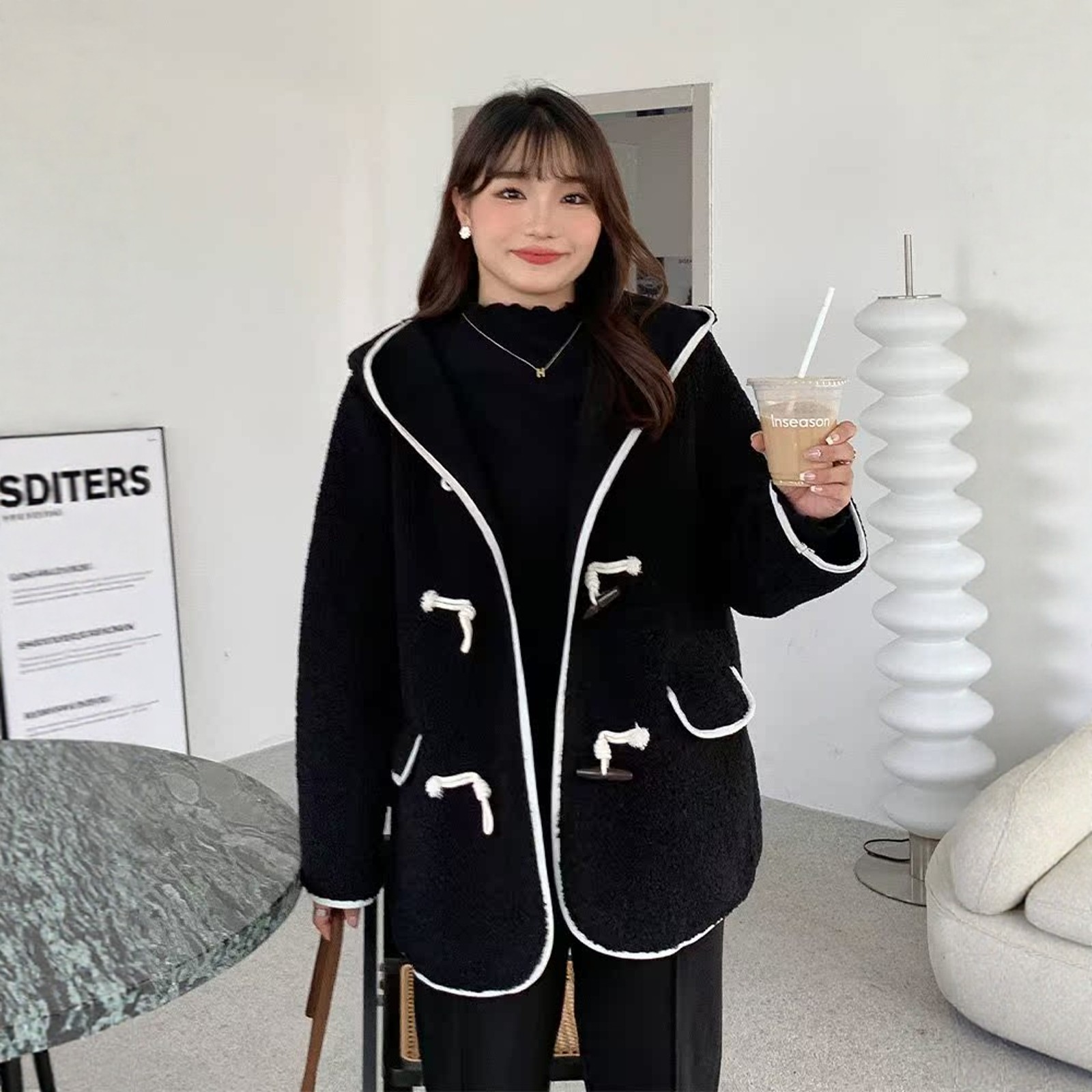 独特漂亮大码外套200斤胖mm巨好看羊羔绒一体秋冬厚款连帽女风衣,淘宝优惠券,粉丝福利购,淘宝优惠卷