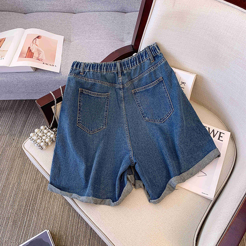 牛仔短裤女夏季2025新款特大码女装宽松遮肚子百搭胖妹妹时尚夏装,淘宝优惠券,粉丝福利购,淘宝优惠卷