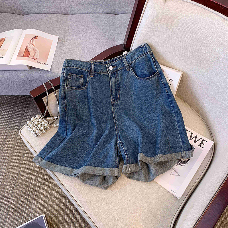 牛仔短裤女夏季2025新款特大码女装宽松遮肚子百搭胖妹妹时尚夏装,淘宝优惠券,粉丝福利购,淘宝优惠卷