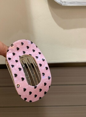 韩彩色印刷鲍鱼夹樱桃爱心碎花PC发卡发饰长发发卡扁平不硌头发夹
