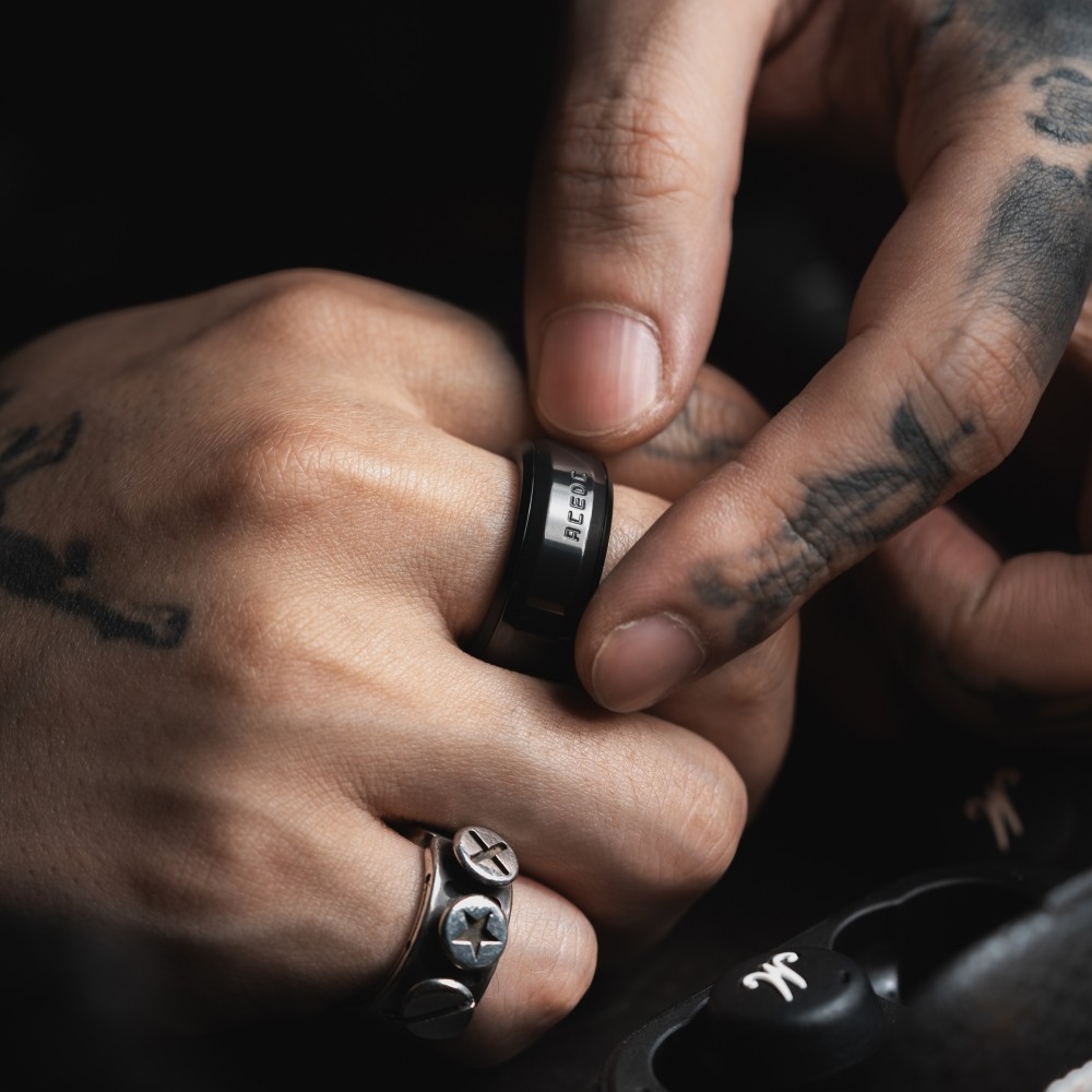 ACEdc original mechanical ring 3rd generation zero decompression ring EDC metal decompression toy black technology trendy toy top