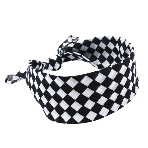 方格骑行头巾男包头三角巾嘻哈方巾巡航摩托机车面巾潮流运动发带 - 图3