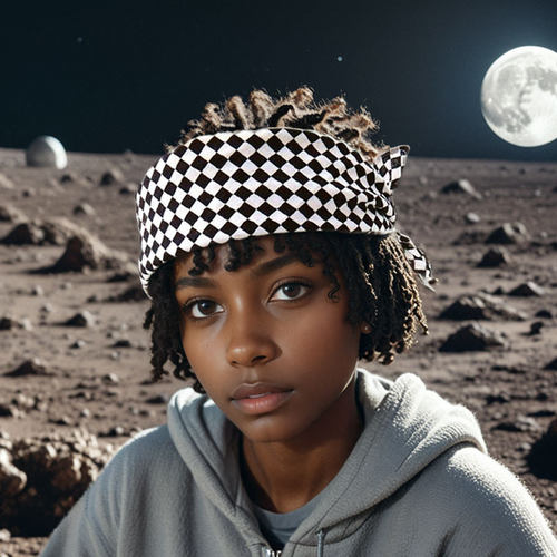 方格骑行头巾男包头三角巾嘻哈方巾巡航摩托机车面巾潮流运动发带 - 图0