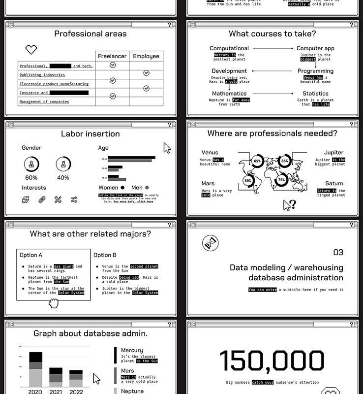 极简弹窗风商务汇报PPT模板电脑黑白简约方案策划展示业务营销图 - 图2