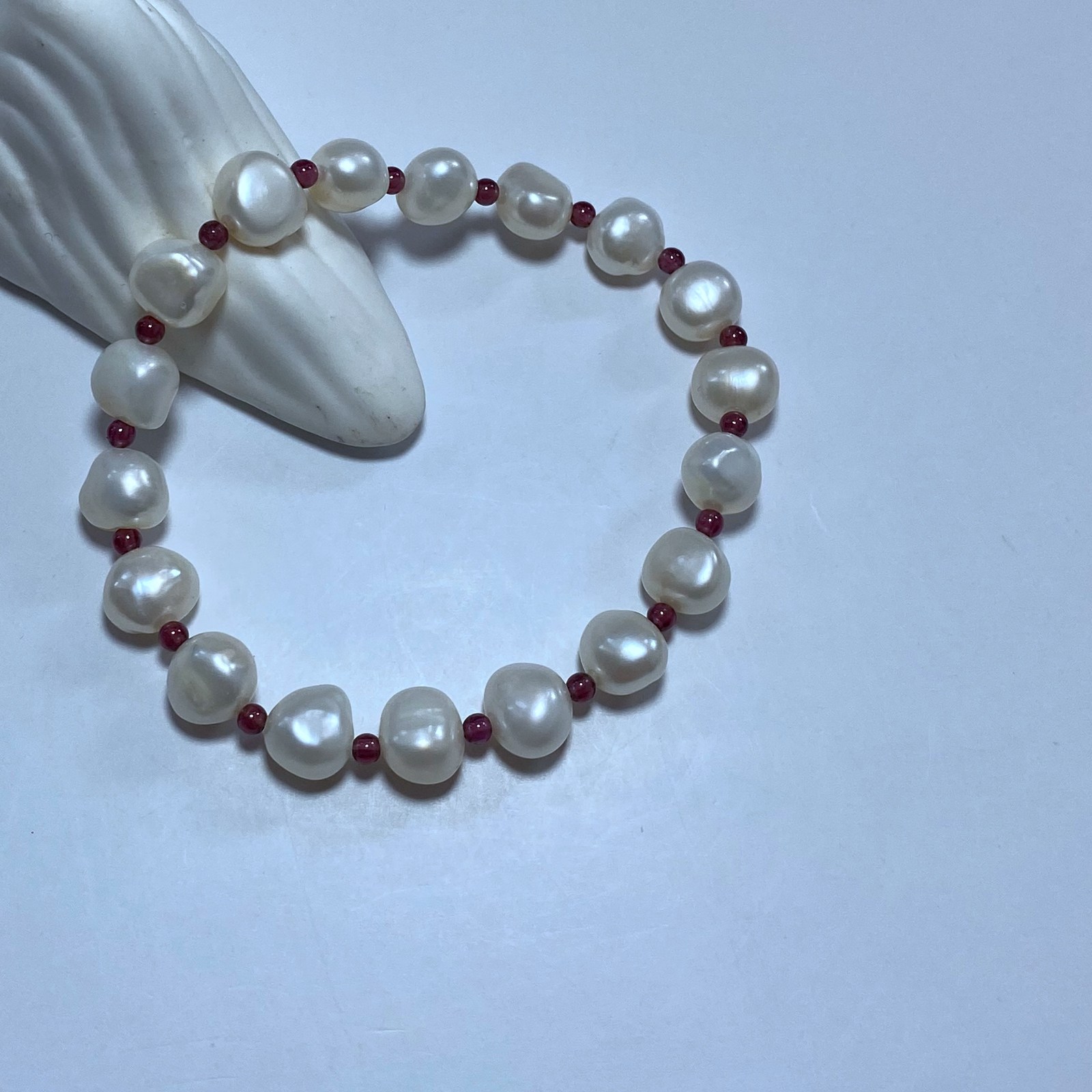 天然白色异形无核淡水珍珠弹力绳手链巴里克不规则松紧款手串女款,淘宝优惠券,粉丝福利购,淘宝优惠卷