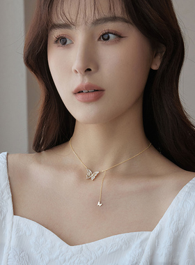 蝴蝶小众设计感春款项链