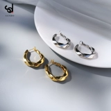 Золотые серьги с косичкой, серебро 925 пробы