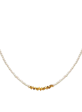 小粒天然珍珠项链复古法式颈链