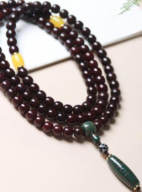 藏式砂供老料菩提多圈毛衣链长串回流老料菩提手串男女款文玩佛珠