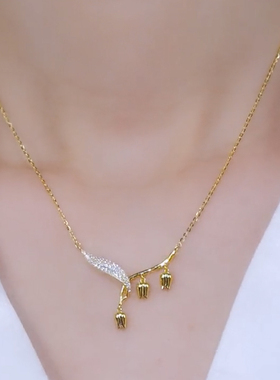 铃兰花项链网红钛钢不掉色锁骨链