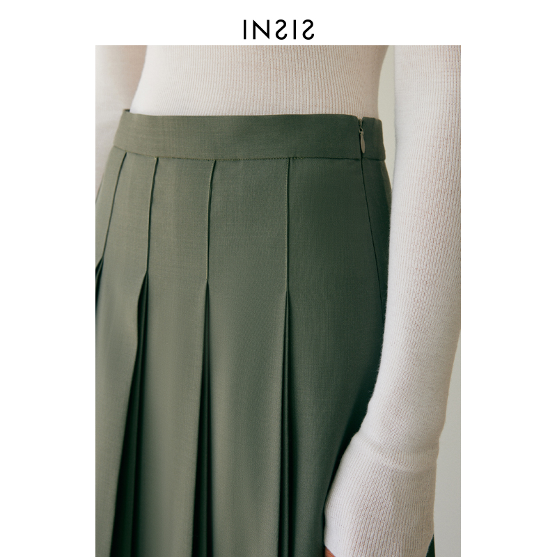 insis femme半压褶基础2021半身裙 insisfemme半身裙