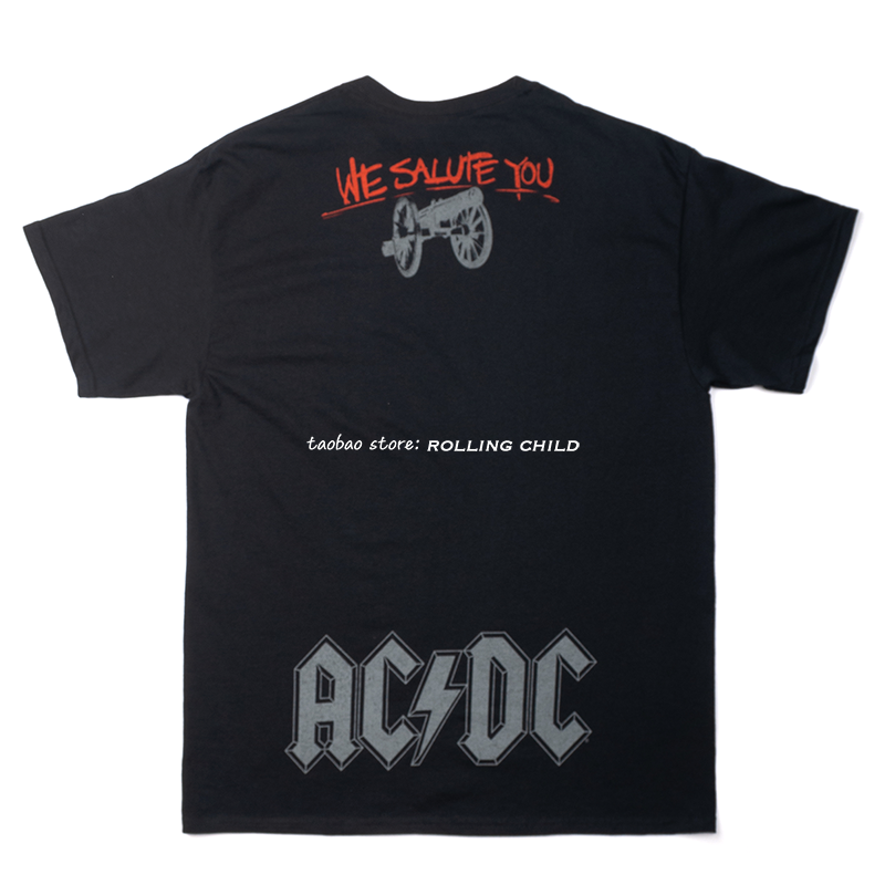 正版ACDC乐队周边复古vintage印花重金属摇滚短袖T恤b官方现行版-图1