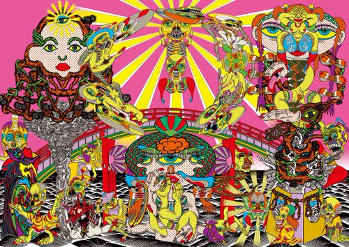 13.田名網敬一 Raul Urias插画大师 怪诞前卫灵感素材 - 图1