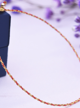 原创极细红金色纯手工