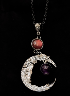 Vintage古着  Celestial Moon 项链 亚文化 哥特 小众设计 轻复古