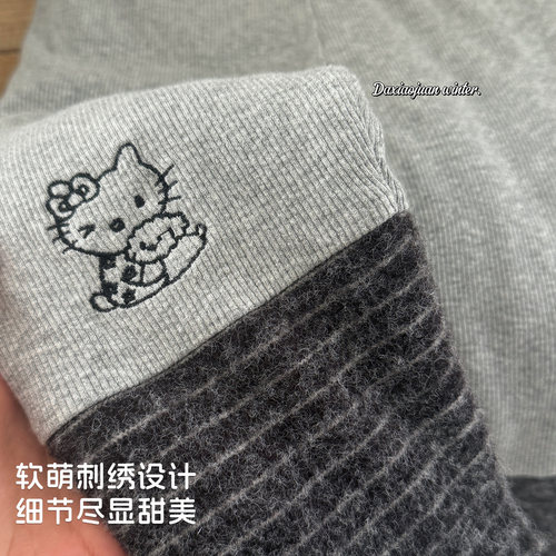 大小卷女童裤子冬季新款儿童外穿紧身裤加厚保暖宝宝冬装打底裤 - 图0