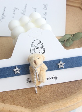 千禧风辣妹choker项链爱心多巴胺y2k锁骨链星星牛仔甜酷链条项圈