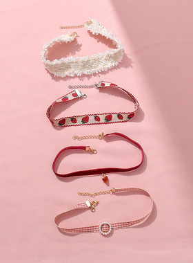 百搭choker锁骨链短款项圈脖子