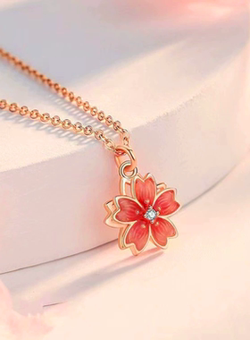 十字链女童高级感玫瑰金儿童项链