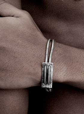 VIXTORM925纯银手链男式暗黑系