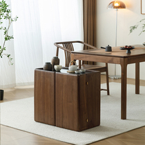 North American Black Walnuts Tea Water Cabinet Full Solid Wood Removable Tea Side Cabinet Home New Chinese Tea Water Cabinet Burning Water Jug Integrated
