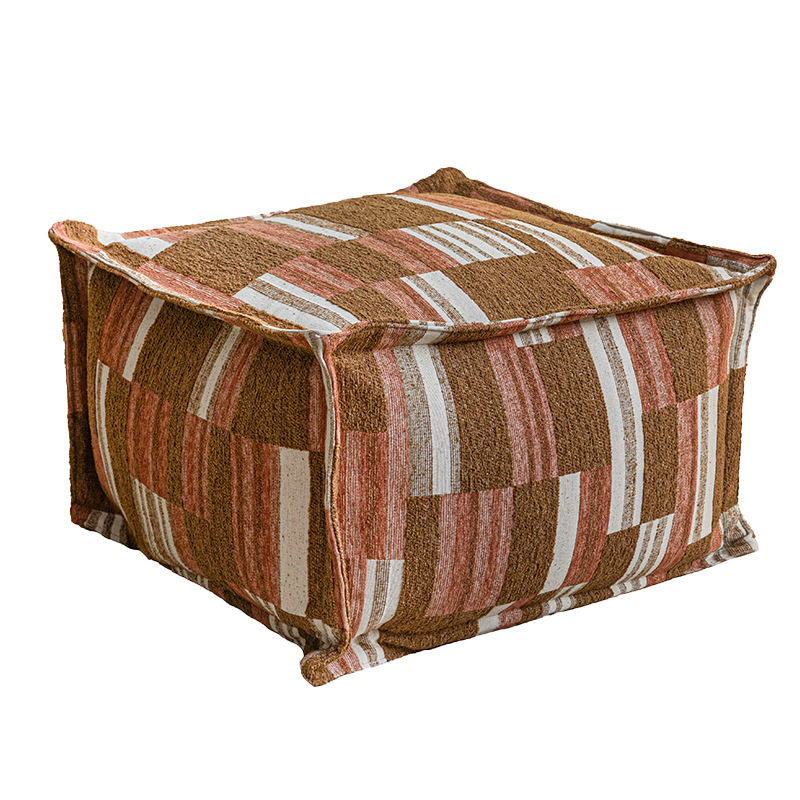 Medieval style orange coffee color block square futon sitting room floor footrest removable and washable bedroom bay window large seat cushion