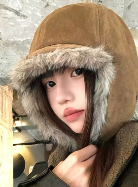 冬季加厚保暖防风护耳雷锋帽女