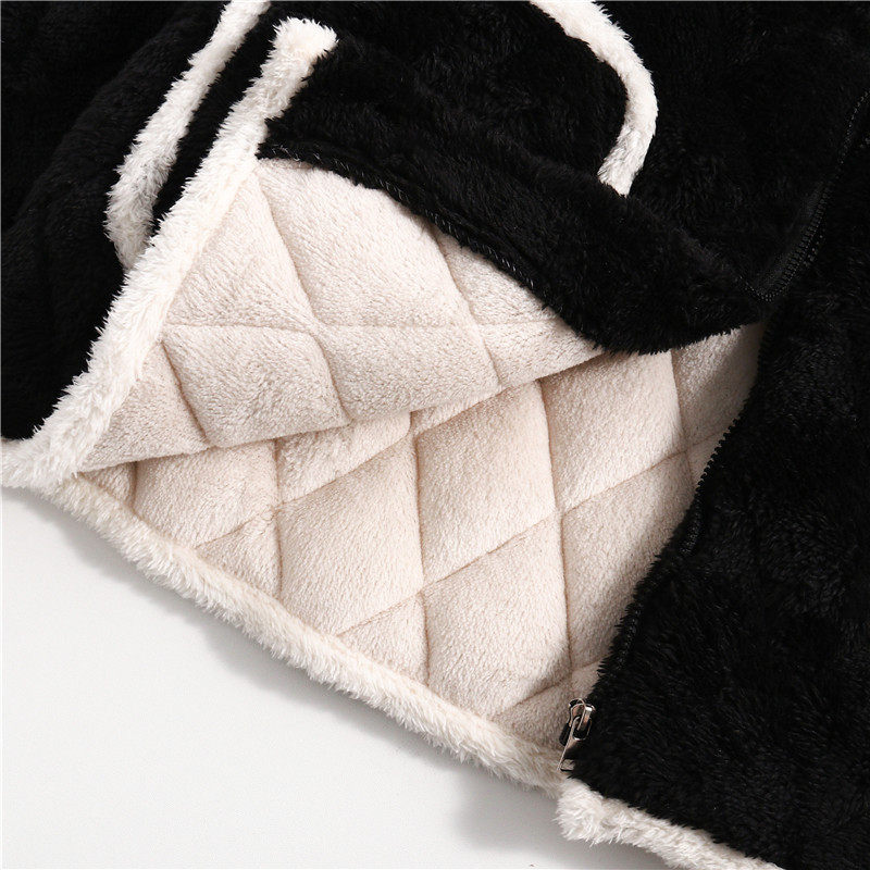 情侣秋冬季纯色拉链男士珊瑚绒夹棉 新特兰睡衣/家居服套装