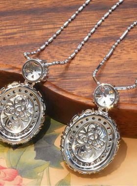 冰种绿色白色髓吊坠新中式送妈妈