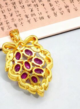 紫金轻奢2002彩宝多样性吊坠气质