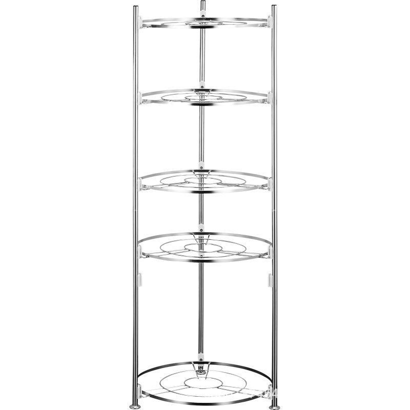 不锈钢锅架多层厨房置物架落地转角收纳锅具三角架子放锅碗瓢盆架 - 图3