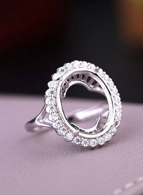 新款S925纯银戒指空托女款银饰