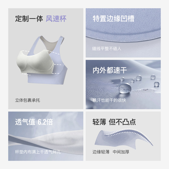 Keep high-strength quick-drying breathable one-cup sports bra