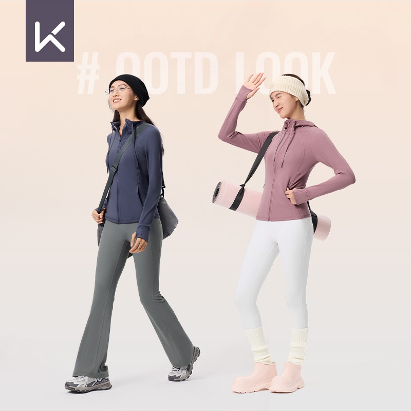 Keep运动外套女秋冬瑜伽跑步健身跑步柔软保暖修身瑜伽服瑜伽外套 - 图3