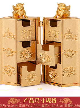 原装李居明虎年得令大财箱摆件