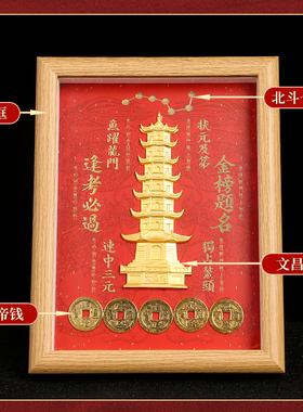 五帝七星文昌阵文昌塔相框摆件