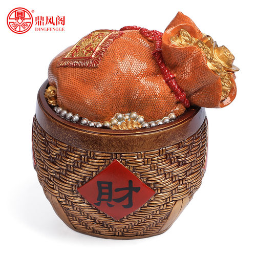 李居明八运吉祥物【代代发财】摆件大财袋丰足有米客厅招财装饰 - 图3