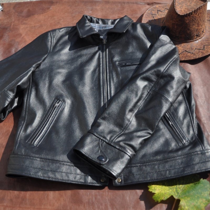 双十一青岛皮衣特价 经典黑色头层牛皮穆赫兰道真皮皮衣男休闲,淘宝优惠券,粉丝福利购,淘宝优惠卷