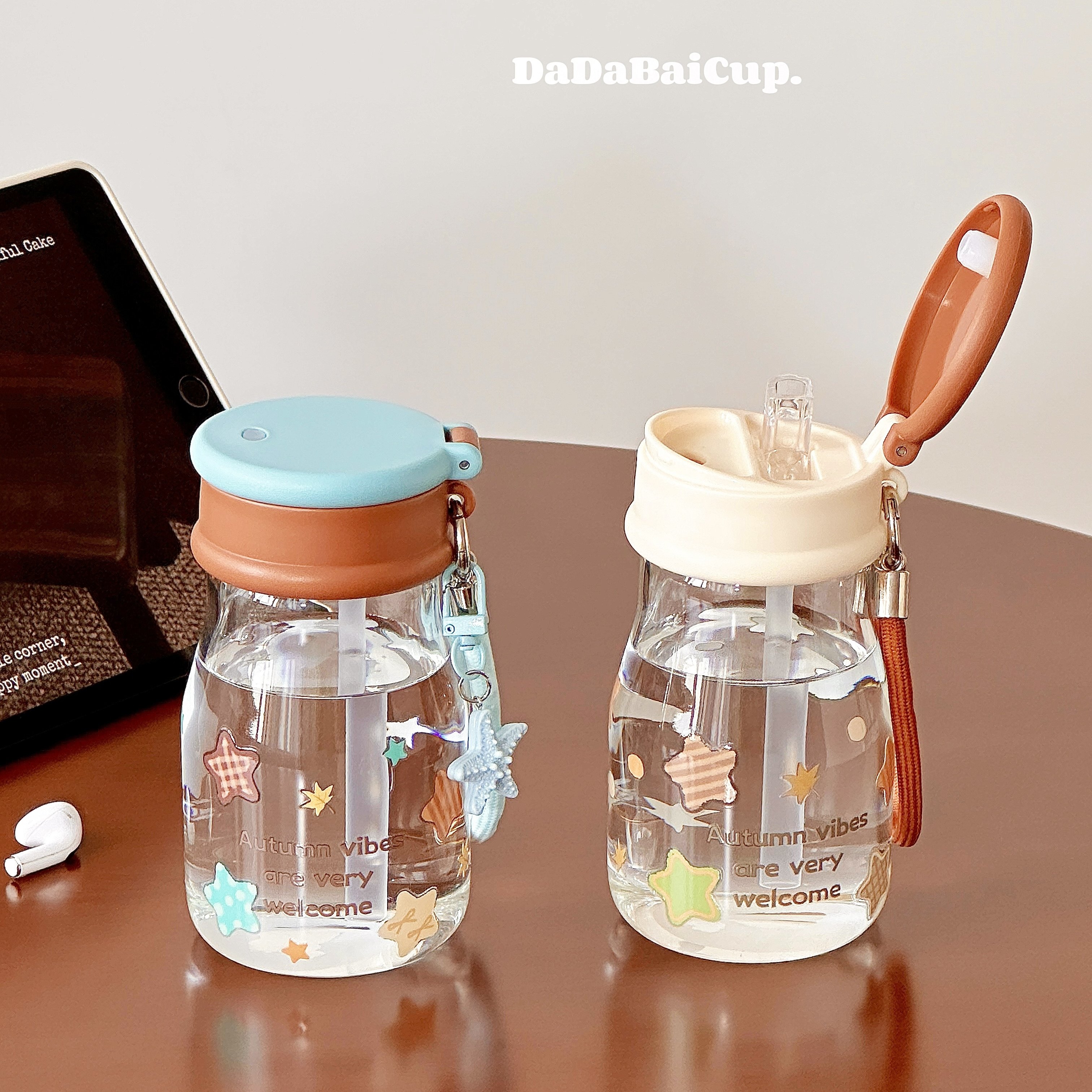高硼硅玻璃杯星星ins风水杯女生高颜值学生便携小巧双饮咖啡杯子,淘宝优惠券,粉丝福利购,淘宝优惠卷