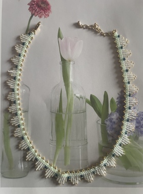 小清新浅绿色串珠成品项链锁骨链