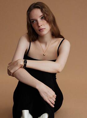 桃心爱心棋盘格项链女高级感