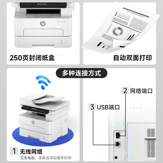 Беспроводное черно-белое лазерное устройство HP для домашнего офиса «все в одном»
