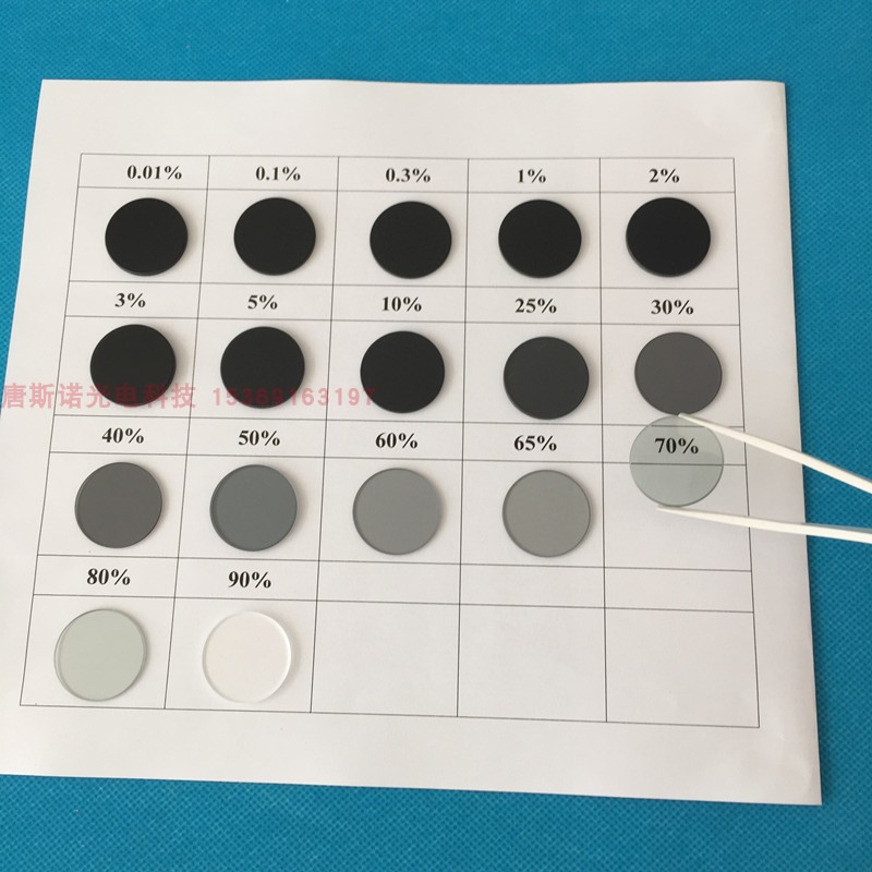 减光片 中性灰玻璃 滤光镜片 直径25mm 18种透过率供选择 - 图0