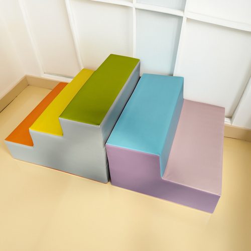 中特侯早教感统训练教具儿童软体攀爬台阶婴儿爬高上床软楼梯踏步 - 图2