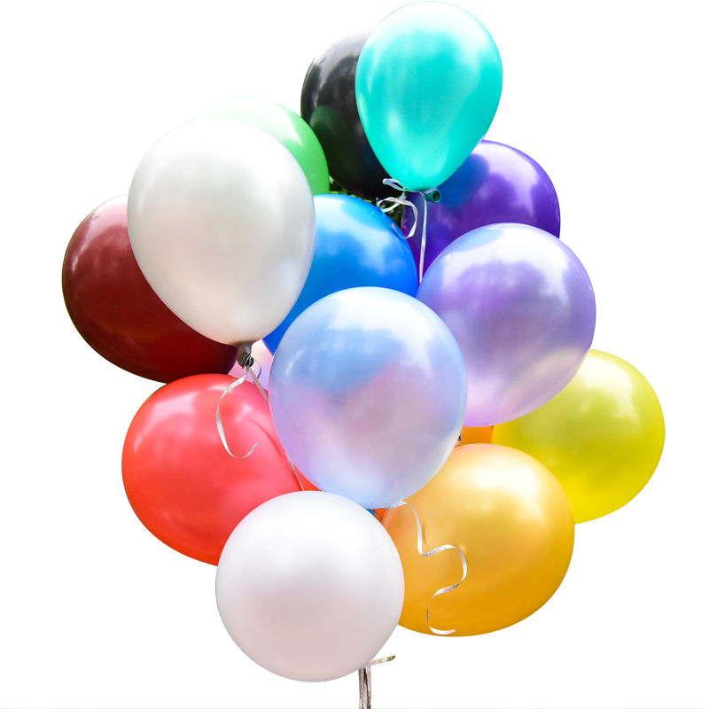 12寸加厚蓝色珠光气球白色浅蓝色装饰场景汽球生日布置开业气球-图3