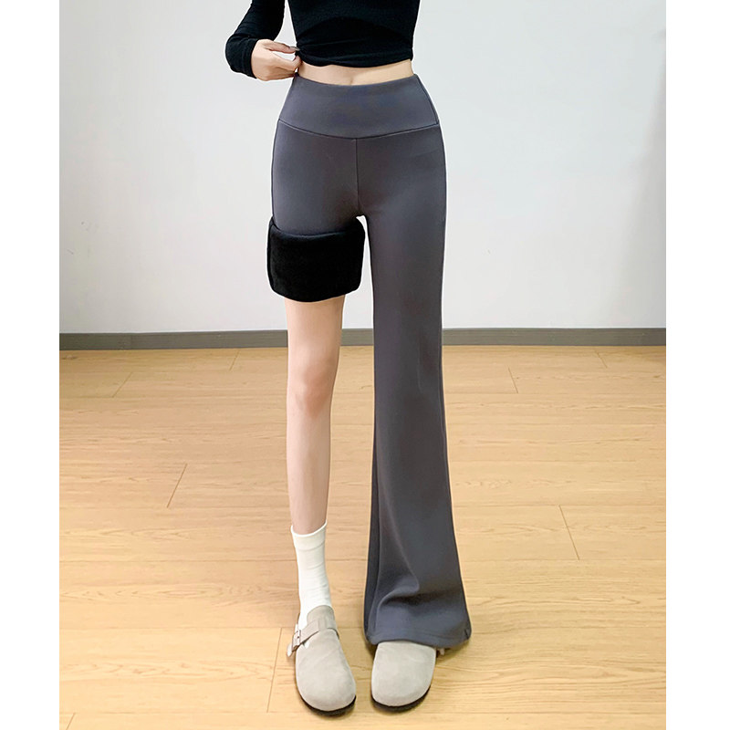 微喇裤女秋冬2025新款羊羔绒运动裤喇叭低腰显瘦加绒休闲美式卫裤,淘宝优惠券,粉丝福利购,淘宝优惠卷